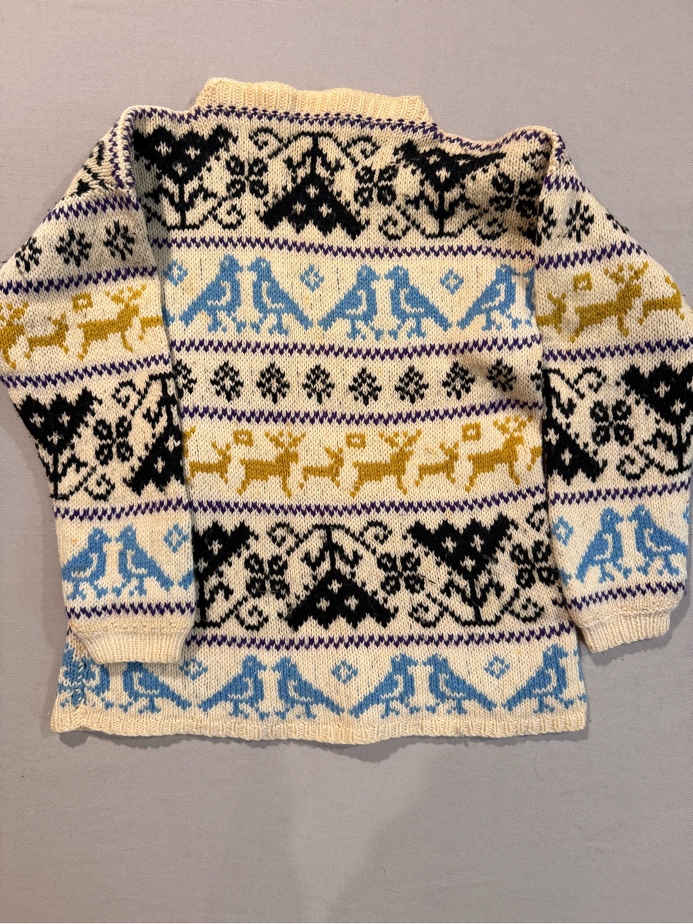 Vintage Handknit Nordic Patterned Pullover